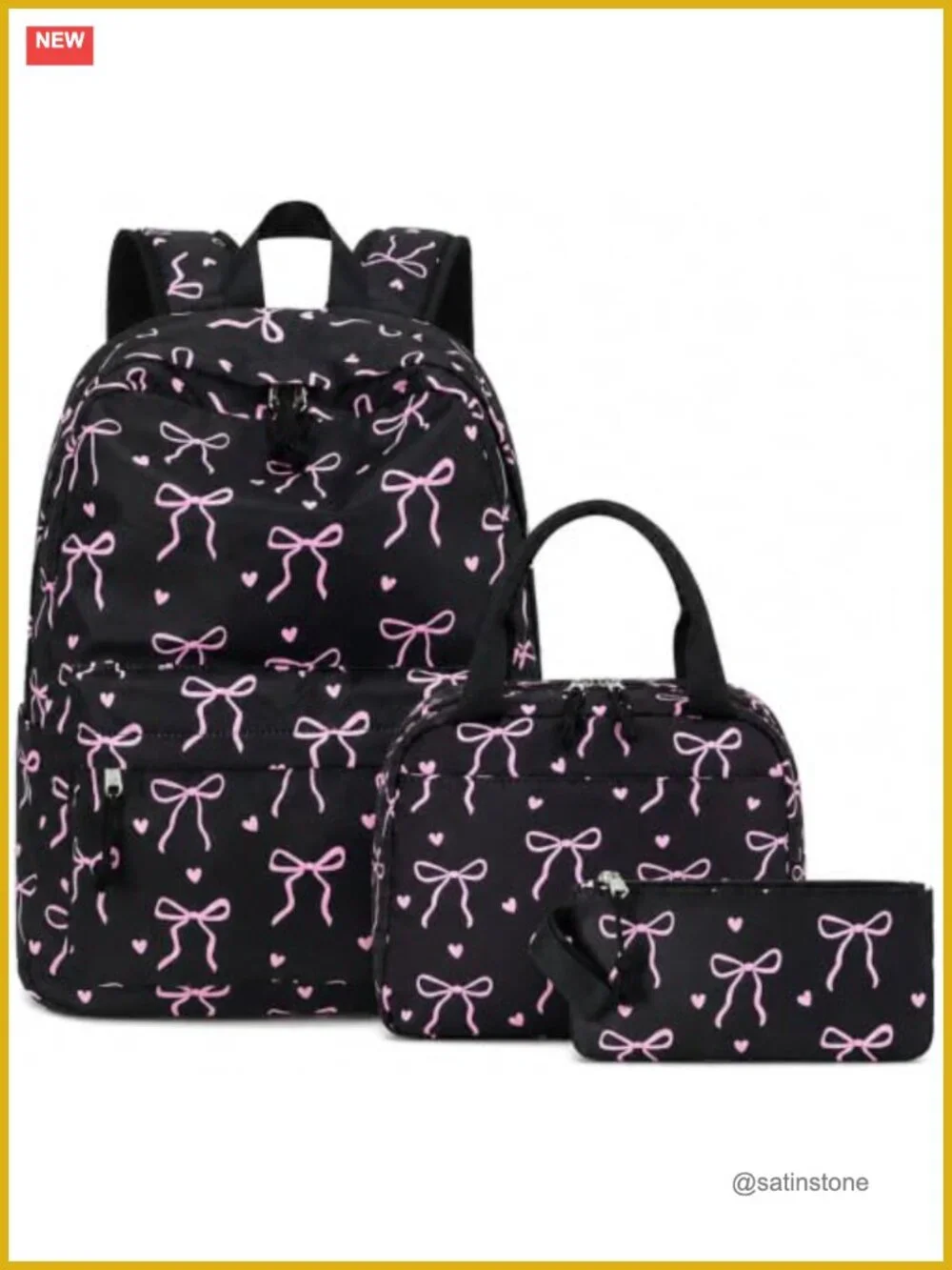 Kids Backpack Set with Lunch Box and Pencil Case 3 in 1 School Bags Polyester